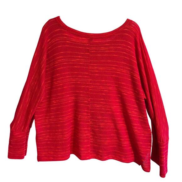 Splendid Hot Pink/Orange Lightweight Boxy Sweater Kangaroo Pocket Size L - Picture 2 of 9